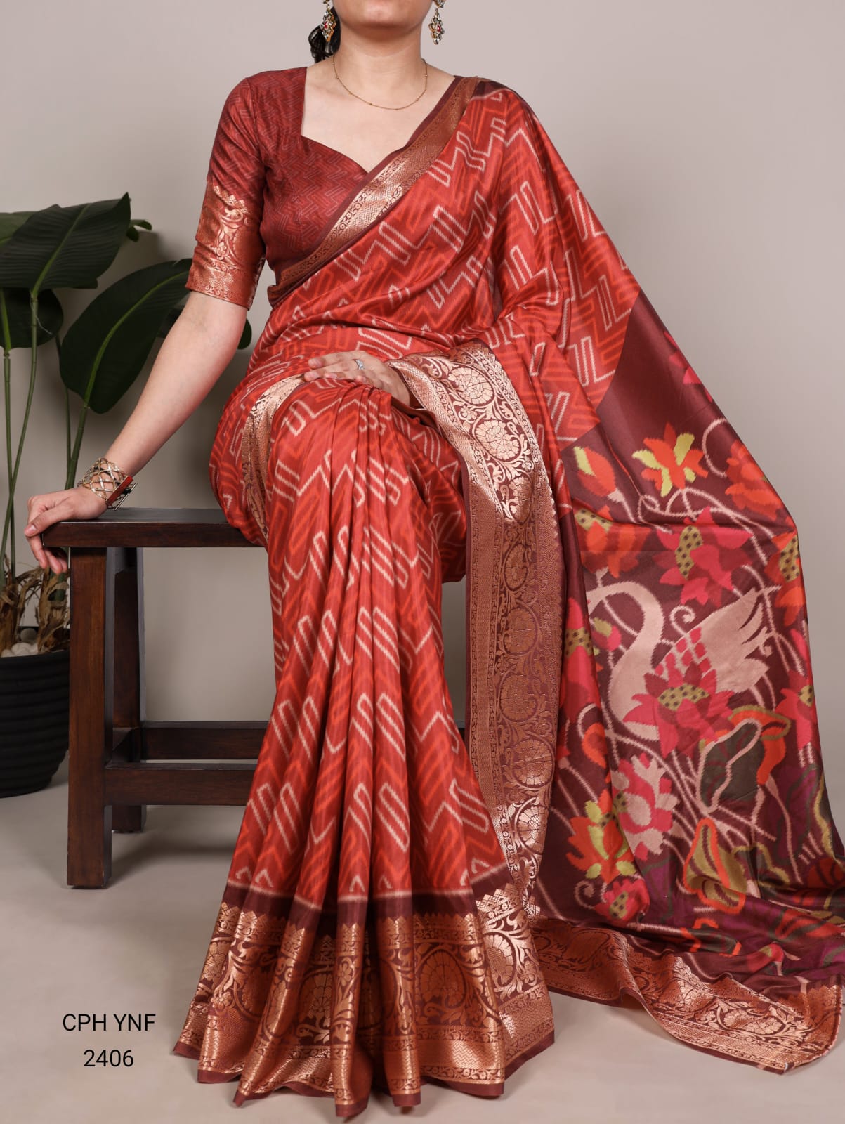 Tussar Silk Saree with Viscose Border Elegance